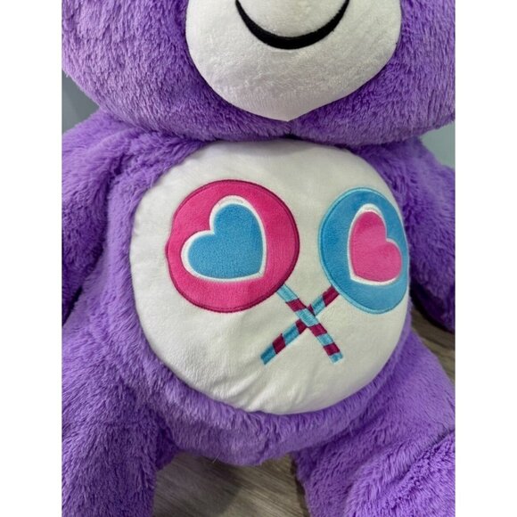 Care Bears XL Jumbo Giant Share Bear Plush 36” 3’ Purple Lollipops - Picture 3 of 7